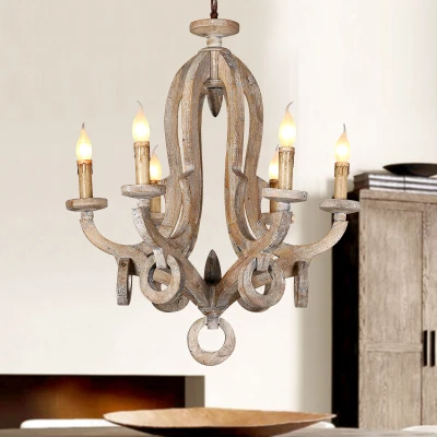 nordic design wood chandelier lighting lustre led suspension luminaire industrielle art deco chandeliers vintage home decor