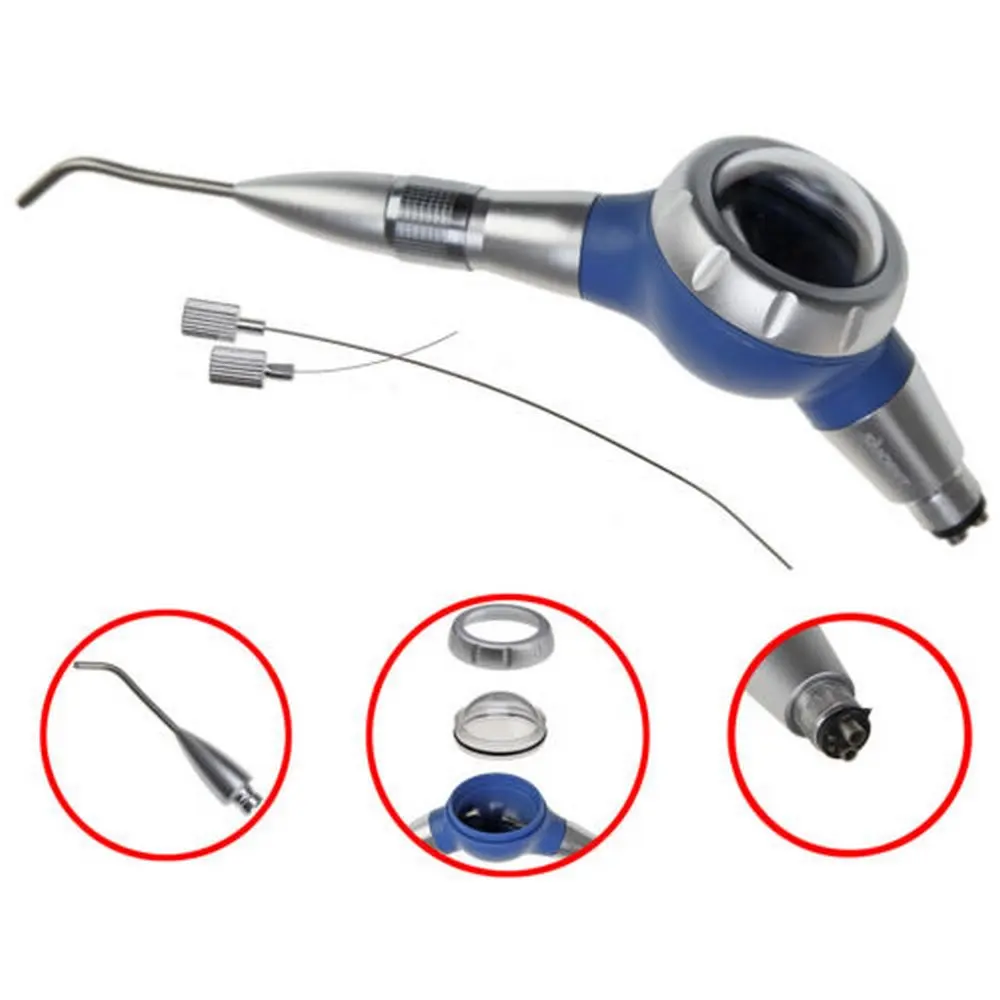 4 Hole Dental Sandblasting Gun Hygiene Prophy Jet Air Polisher Handpiece Powder Teeth Polishing Blue Color