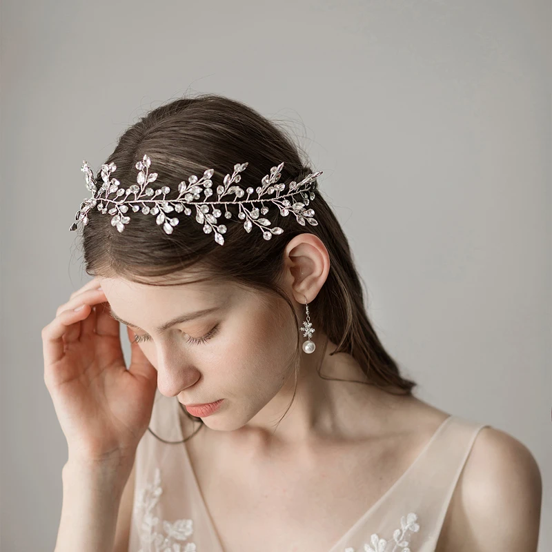 O341 Shiny bridal hair accessories crystal glass diamond bridal headpiece hairband for wedding