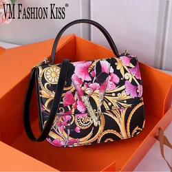 VM FASHION KISS Printed Small Square Bag Crossbody Bag Flower Handbags Women Bags Luxury Handbags Women Designer Bags 2021 New