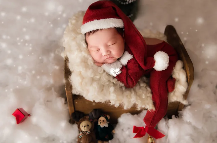 Newborn  Photography Props Romper Christmas Santa Claus Jumpsuit Hat Photography  Studio Shoots Accessories