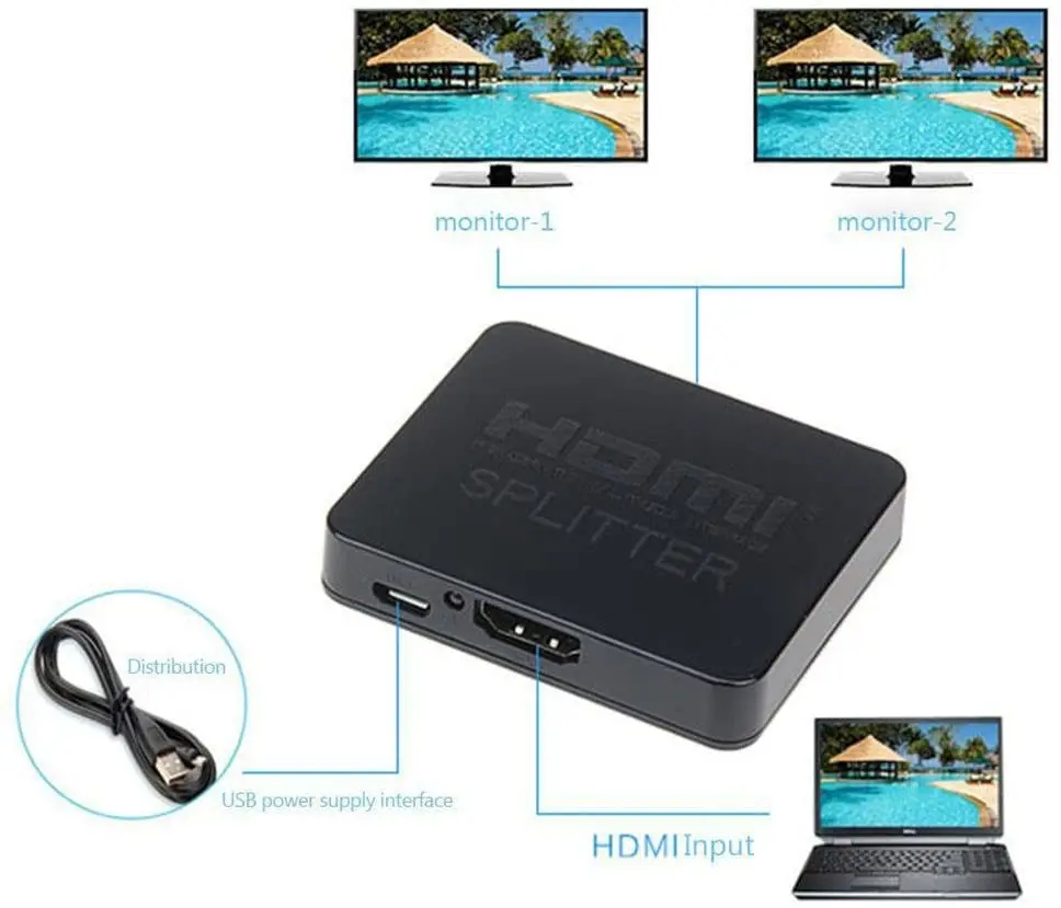 1x2 1080P 4K HDMI коммутатор 1 в 2 Выход HDMI распределитель Поддержка 3D сплиттер для PS3 проектор HDTV