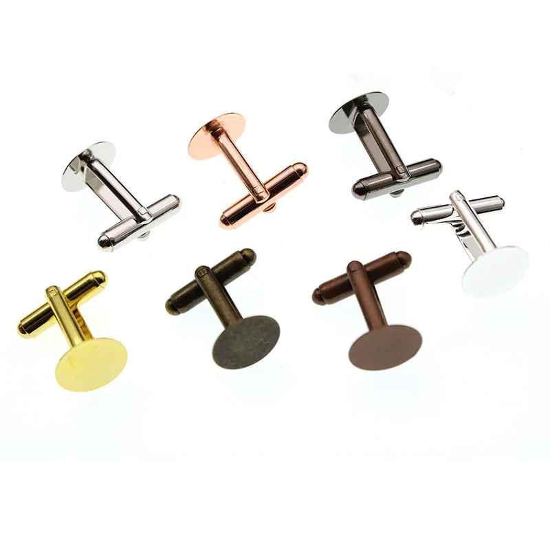 

10pcs 6 8 10 12 mm Brass Blank Cufflink Jewelry Findings Cabocho Settings Base DIY Clothes Cuff Link Jewelry Making Accessories