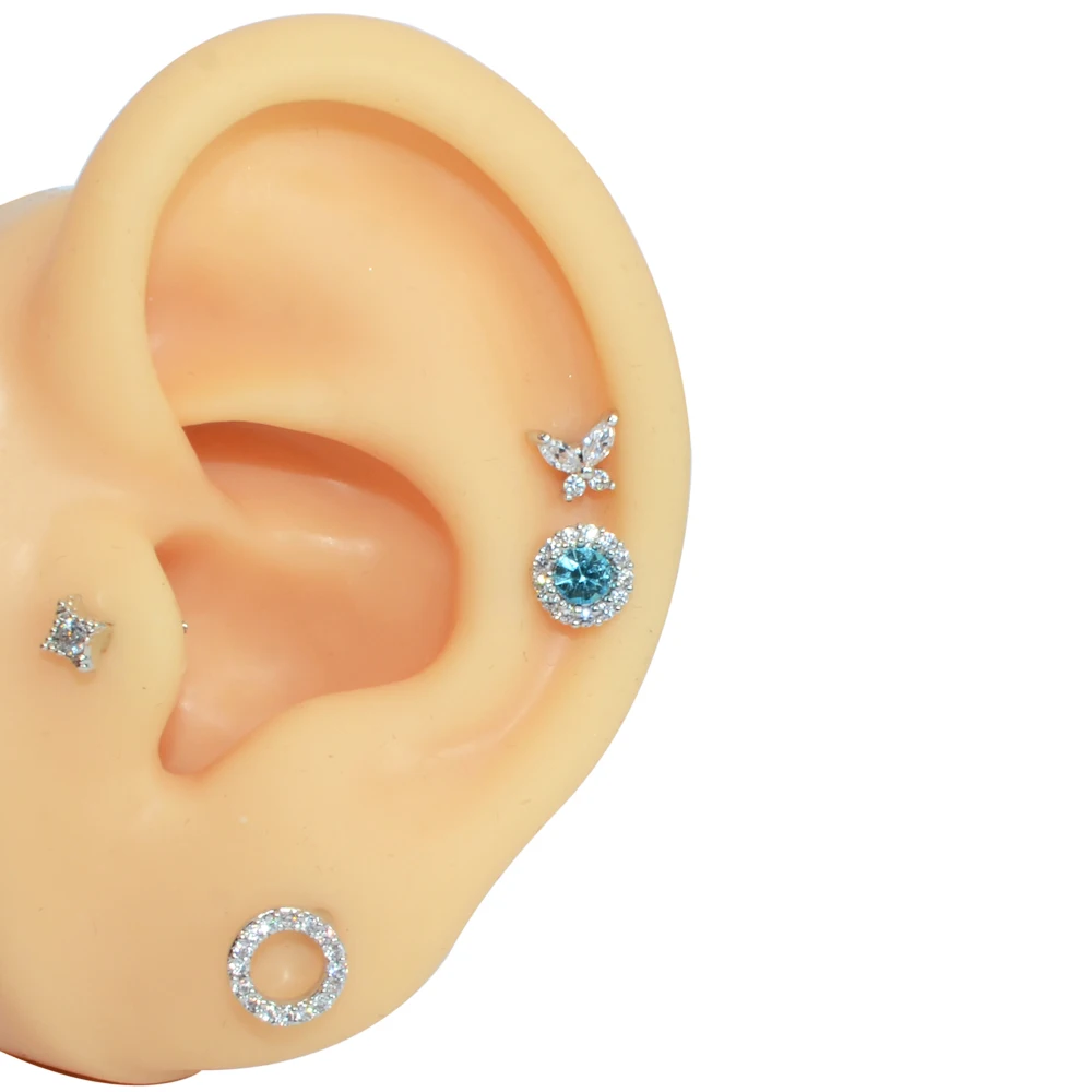 1 Pieces New Silicone Ear Model Professional Practice Piercing Tools Earring Ear Stud Display Tools Can Be Reused Body Jewelry