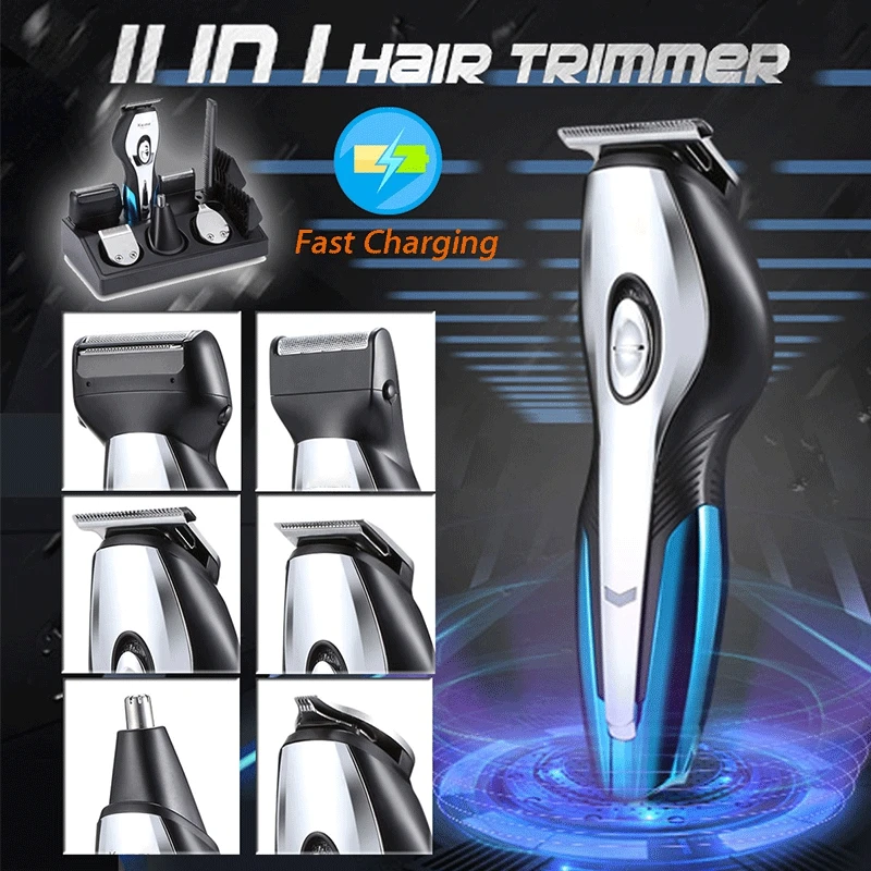 6 in 1 Electric Hair Clipper profession Digital Hair Trimmer beard Rechargeable For men Haircut Shaving Barber Shop Rechargeable