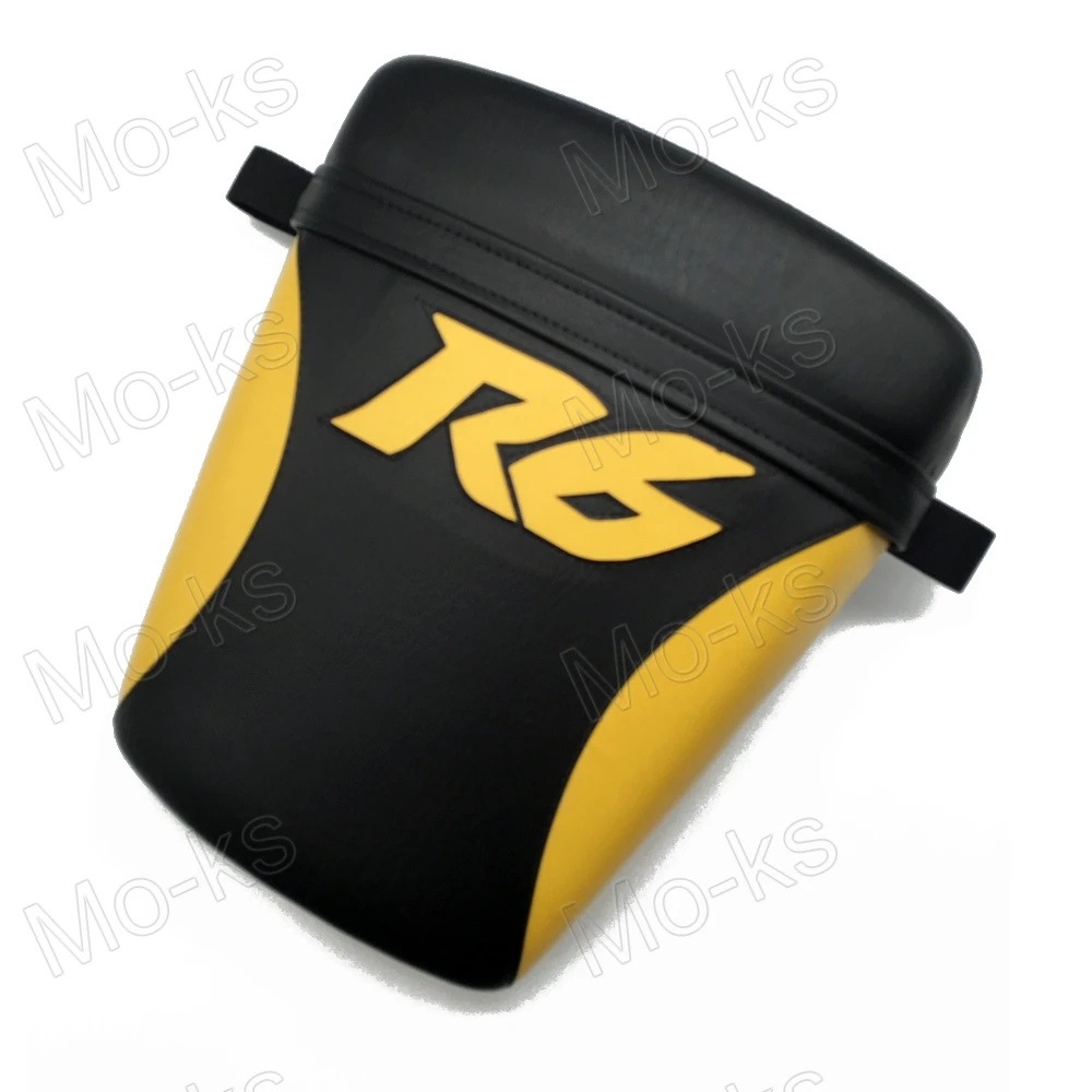 Motorcycle Rear Seat Passenger Pillion Artificial Leather For Yamaha YZF R6 1998-2002 Black and White Blue Yellow Red