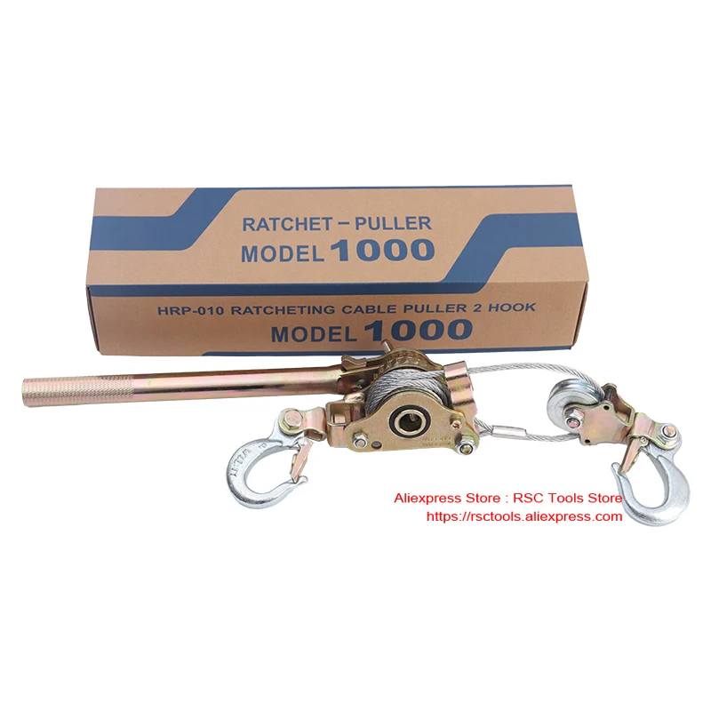 1T Japanese Style Ratchet Cable Puller Hand Steel Wire Rope Puller Ratchet Pulling Wire Grip