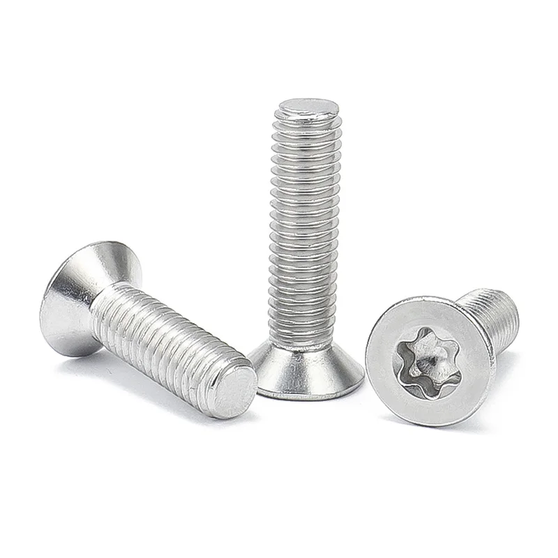 1/50pcs M1.4 M1.6 M2 M2.5 M3 M4 M5 M6 M8 M10 M12 304 A2-70 Stainless Steel GB2673 Six-Lobe Torx Flat Countersunk Head Screw Bolt