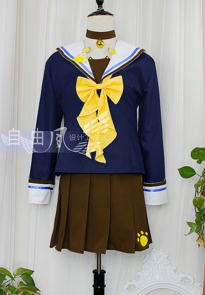 NEKOPARA OVA Azuki Sailor Suit School Uniform Tops Skirt Outfit Anime Cosplay Costumes