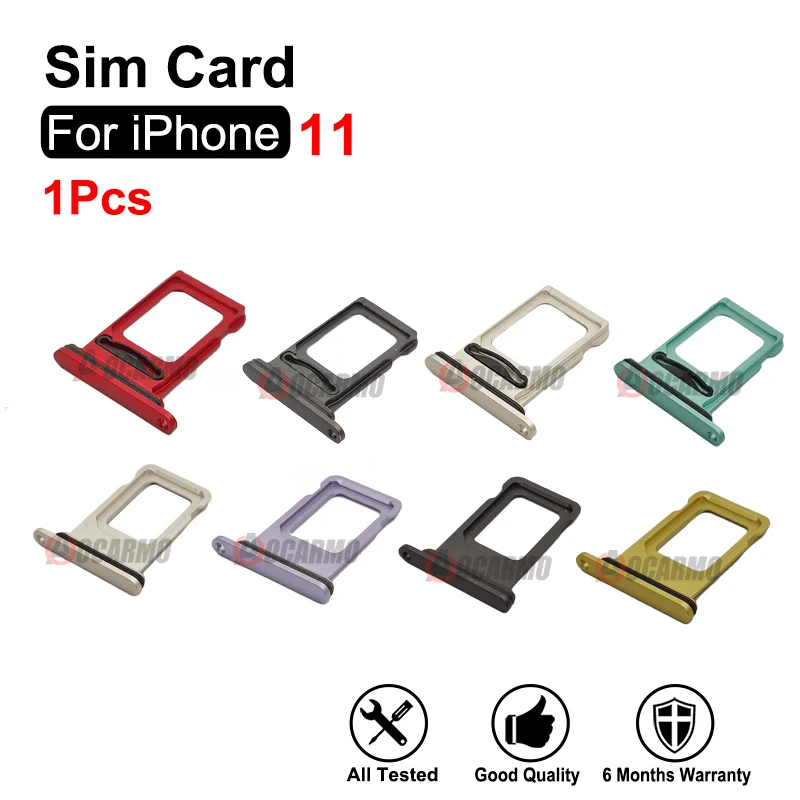 For iPhone 11 Single Sim Tray Dual SIM Card Slot With Waterproof Rubber Ring Replacement Part