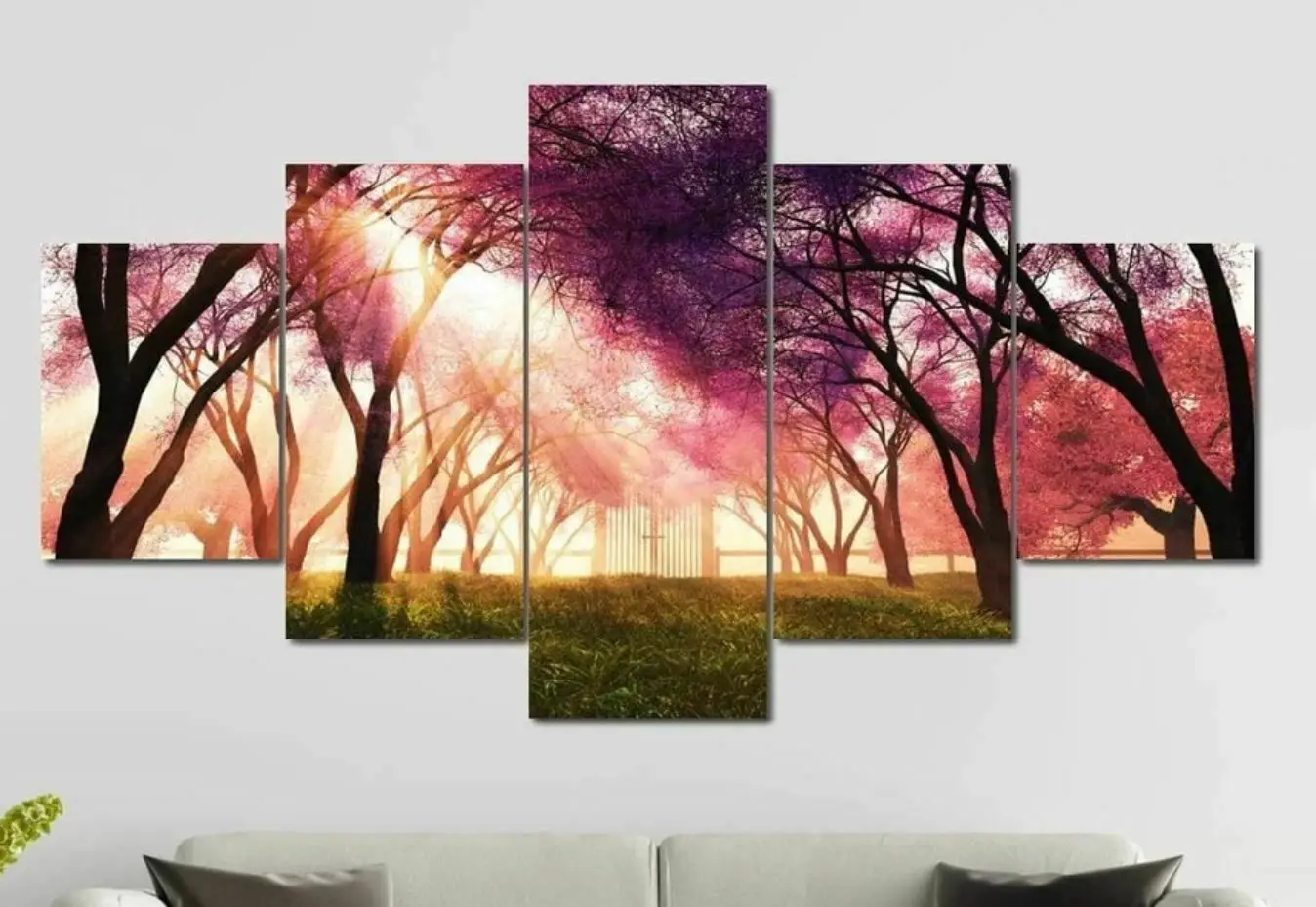 

Enlightened Path Landscape 5 Panel Canvas Picture Print Wall Art Canvas Painting Wall Decor for Living Room Poster No Framed