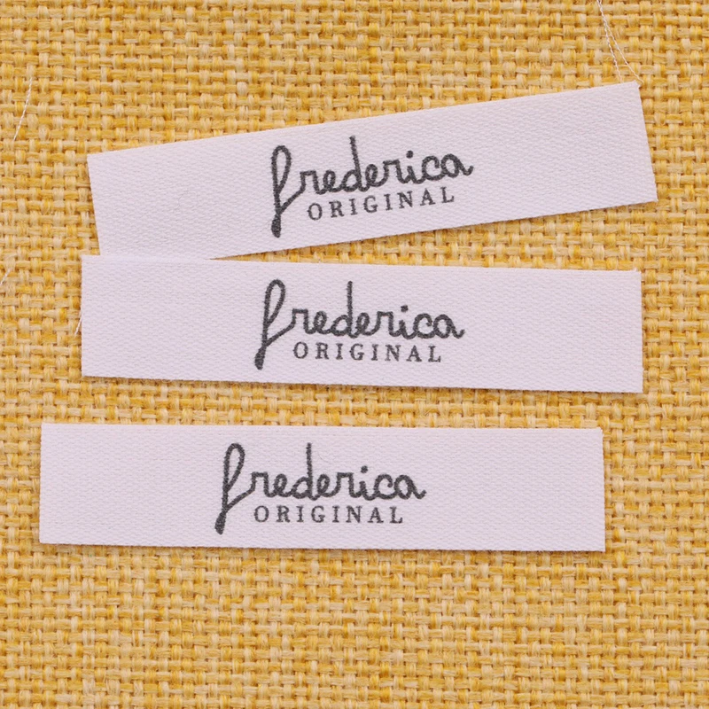 Custom Clothing Labels - Personalized Brand Organic Cotton Ribbon Labels 12mmx60mm Logo or Text Sewing DIY Labels 200pcs