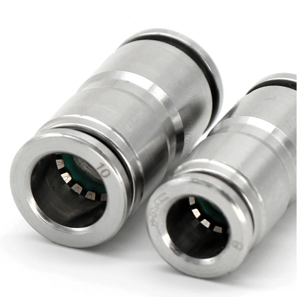 Pu Pg Pneumatische Connector 304 Roestvrij Staal 4Mm 6Mm 8Mm 10Mm 12Mm 14Mm 16mm Buitendiameter Quick Connector Release Luchtpijp