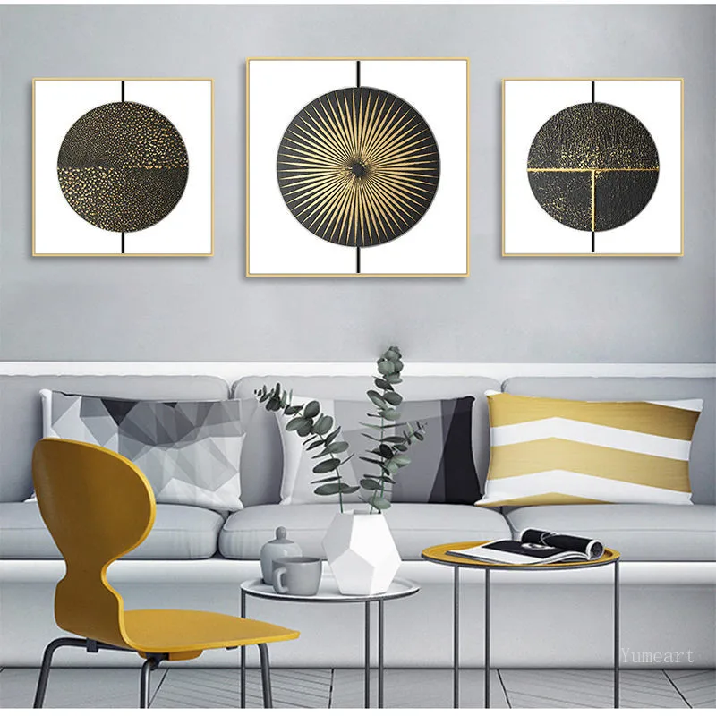 Golden Mesh Lattice Canvas Painting Upscale Poster And Print Wall Art Picture For Modern Living Room Home Decor Strange World