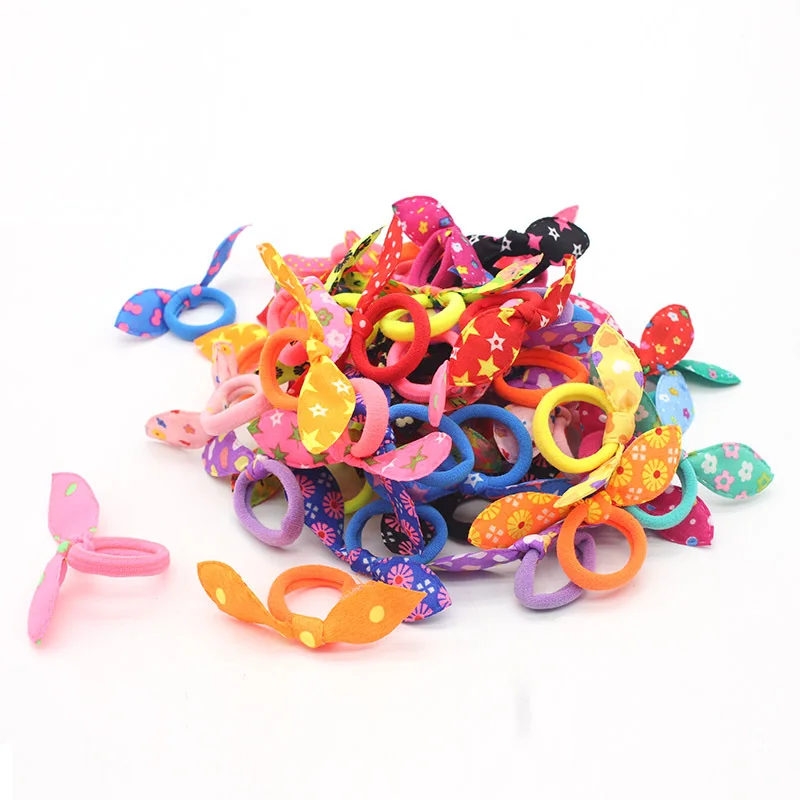 20/50Pcs/Set Girls Colorful Nylon Small Elastic Hair Bands Kids Cute Bow Hair Bands Ponytail Holder Headband Hair Accessories