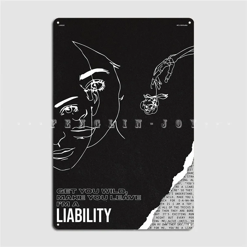 Lorde Liability Poster Metal Plaque Cinema Kitchen Wall Custom Plaques Tin Sign Poster