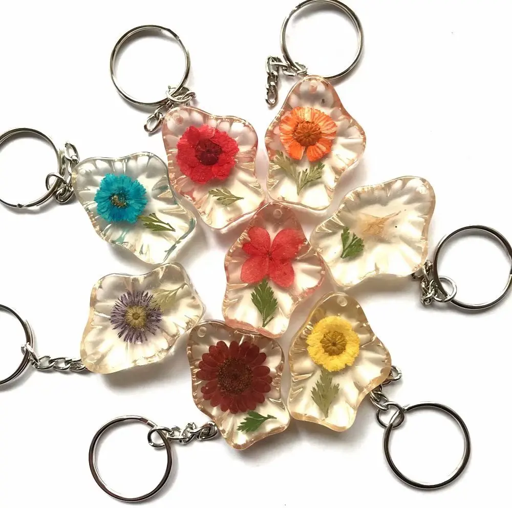 YQTDMY 12 pcs fashion newest mixed sun flower design charming keychain