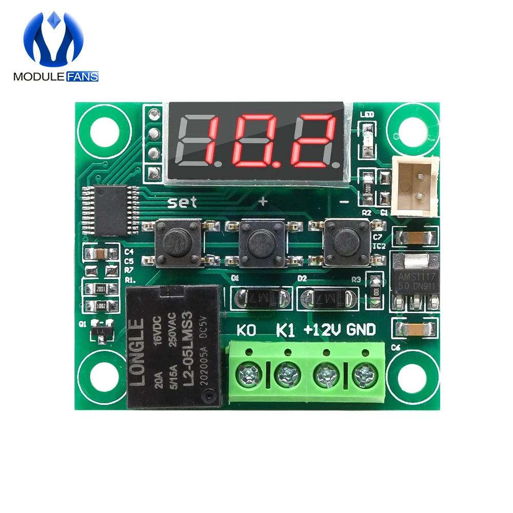 W1209 DC 5V 12V 24V Rood Blauw LED Digitale Thermostaat Temperatuurregeling Thermometer Module + NTC waterdichte Sensor Draad
