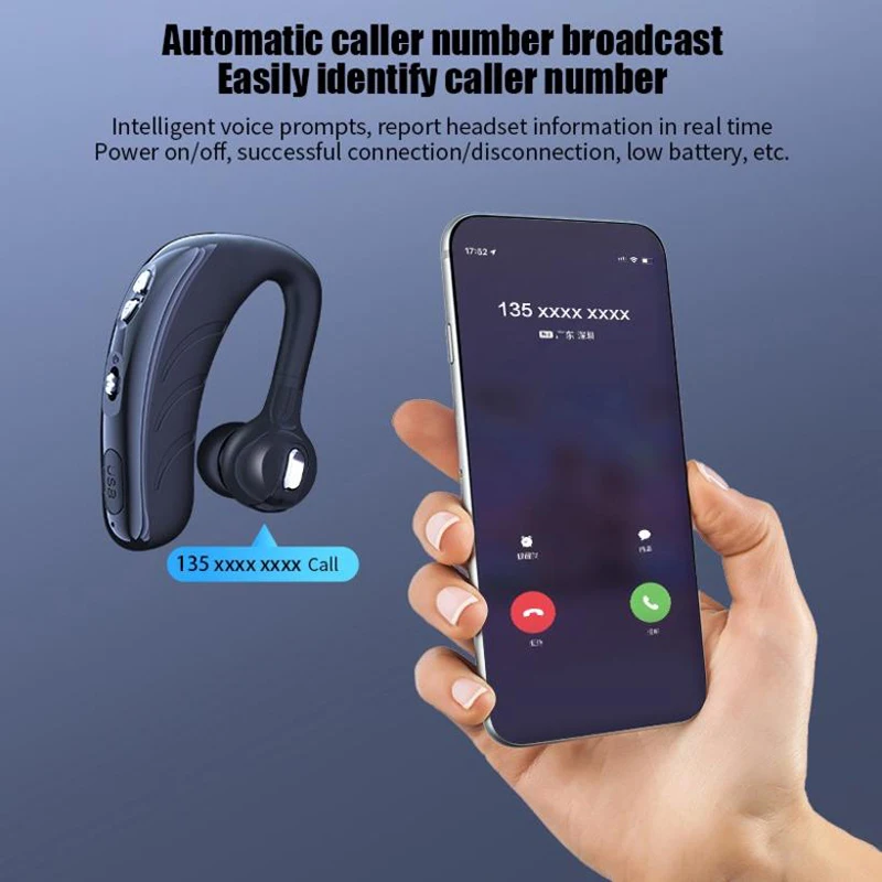 VAORLO V10 V9 V8 الأعمال سماعة رأس مزودة بتقنية البلوتوث الأذن هوك الرياضة طويل الاستعداد اللاسلكية سماعات مع ميكروفون يدوي محرك السيارة دعوة