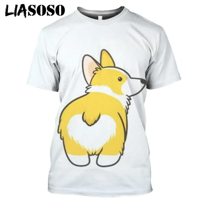 Pet Cute Welsh Corgi 3D Print Pembroke Dog Baby Puppy Tshirt Summer Women Men T-shirt Hip Hop Pullover Short Sleeve