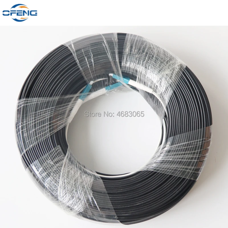 LC UPC to LC UPC 2 Steel  2 core Duplex FTTH Fiber Optic Drop Patch Cable G657A Outdoor Optical Fibre Optic cord Drop Cable