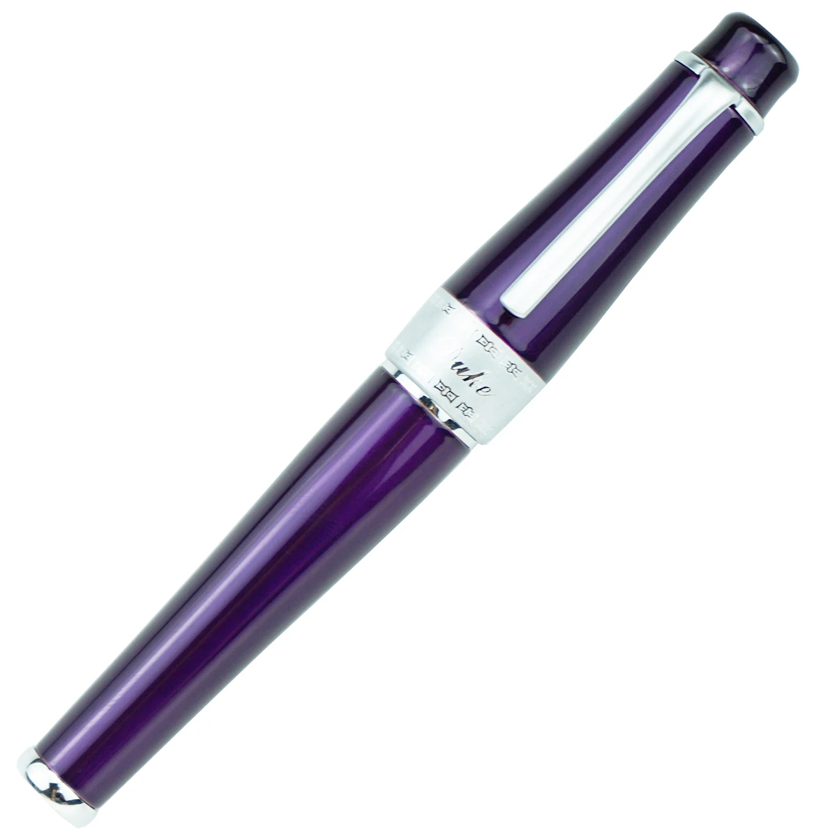 Duke 2009 Metal Fountain Pen Purple Memory Charlie-Chaplin Heavy Big Size Medium / Bent Nib Business Office School Gift Ink Pen