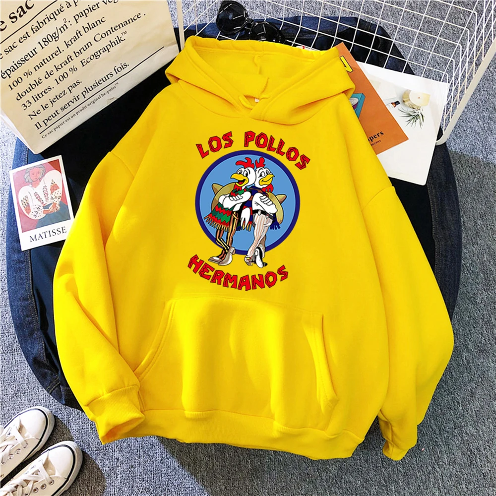 Hoodies Print Los Pollos Hermanos Long Sleeve Casual Fashion Pullover Loose Oversized Hoodie Unisex Sweatshirt for Men Women