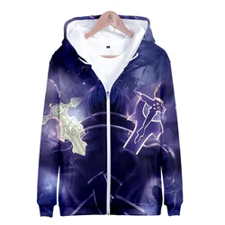 Anime Men/women Sword Art Online SAO Zipper Hoodies Boy Harajuku Streetwear Autumn/Winter Sweatshirt girl Jacket Clothing