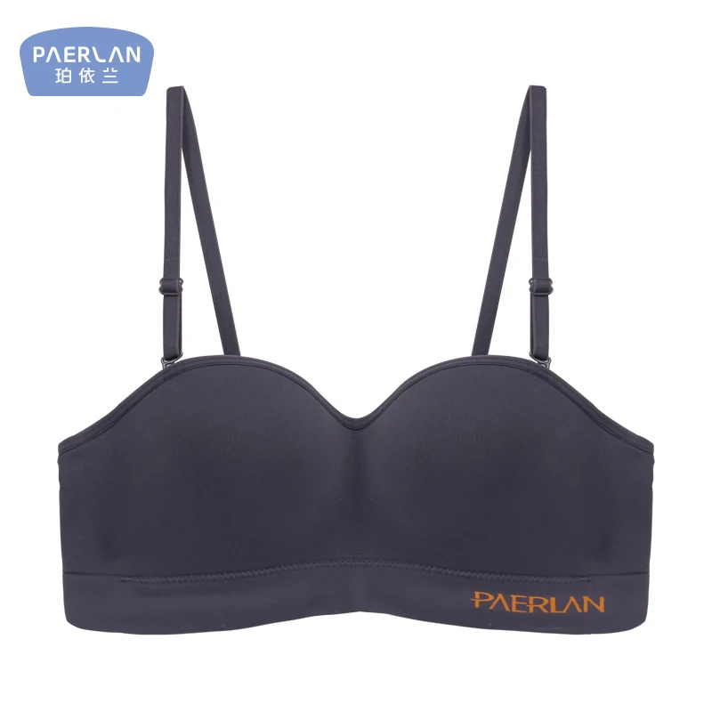PAERLAN 1/2 Cup Small Chest Gathered Sexy Female Bra without Trace without Steel Ring on the Wedding Dress Underwear