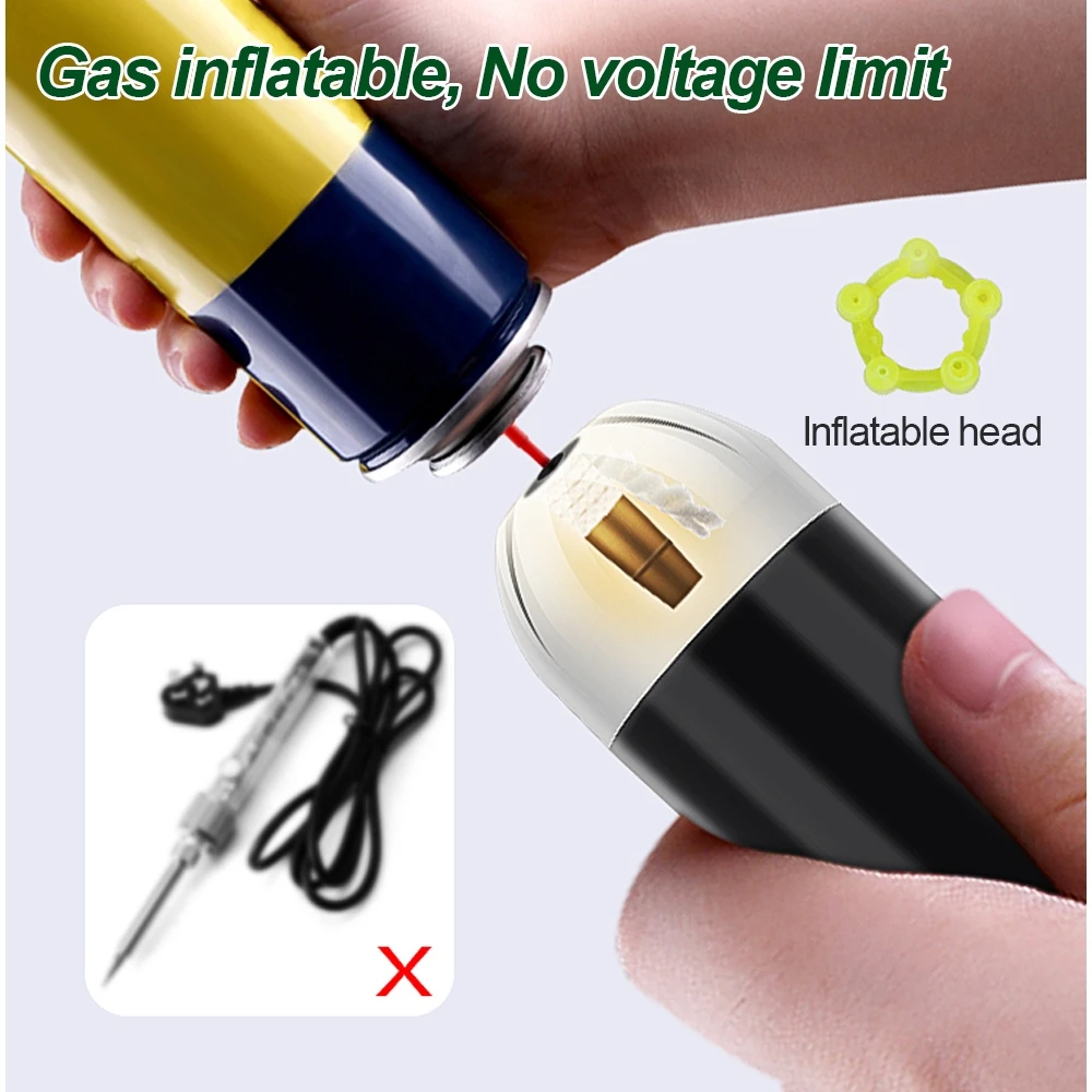 Imagem -04 - Ferro de Solda a Gás Multifuncional Auto-ignição Ajustável Chama Butano Ferro com Pistola de ar Quente Lança-chamas Ferramenta de Reparo de Soldagem