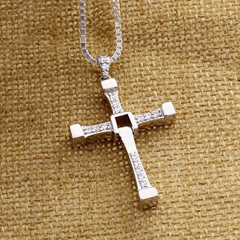 Fast And Furious Dominic Toretto S925 Sterling Silver Cross Necklace Pendant Women Men Silver Jewelry Couple Lovers Gifts