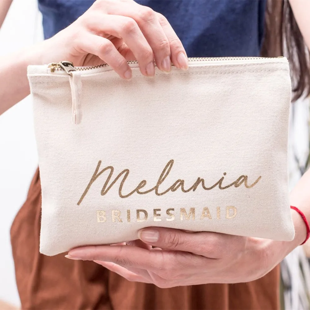 

Индивидуальная косметичка для макияжа с монограммой-курсивный скрипт, индивидуальное имя, розовый, серый, косметичка-лучший подарок другу, Bri