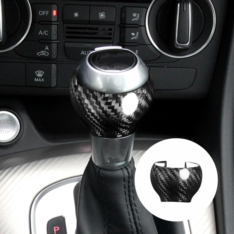 

Carbon Fiber Car Styling Gear Shift Handle Protection Sleeve Decoration Cover Trim For Audi Q3 2013-2018 Interior Accessories