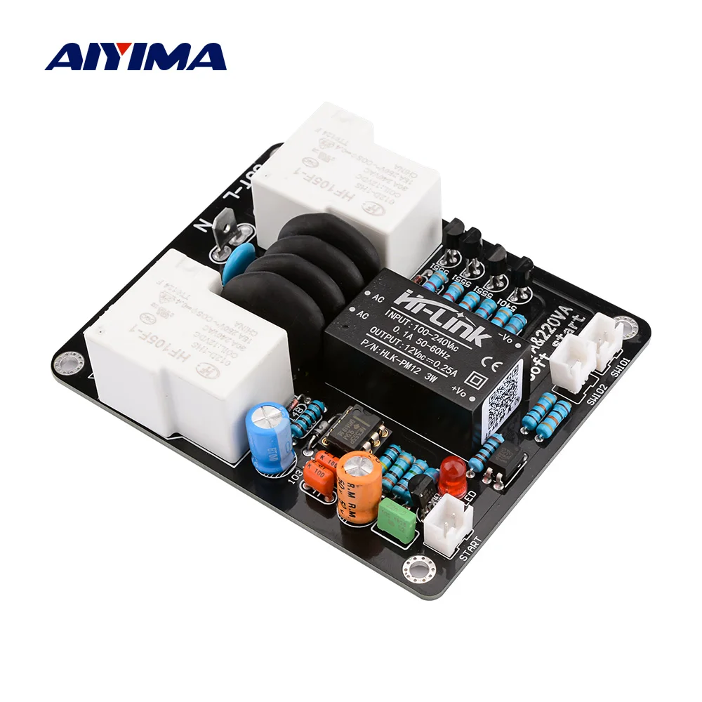 

AIYIMA 2000W High Power Soft Start Board 30A Dual Temperature Control Switch Delayed Start Board For Amplifier Amp DIY