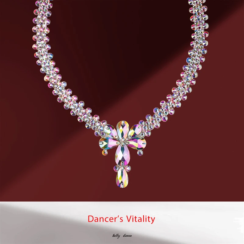 Belly Dance Necklace Performance Accessories Oriental Dancing Female High-End Profession Competition Diamond Chain