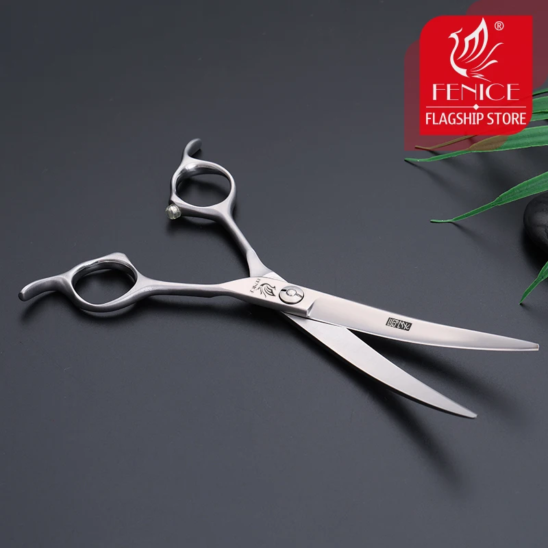 Fenice professional 6.5 inch pet curved scissors kits for dog grooming cutting shears makas tijeras