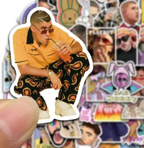 10/30/50/100pcs  Puerto Rican Singer Bad Bunny Graffiti Stickers  Idol Popularity Waterproof Skateboard Travel Suitcase Phone