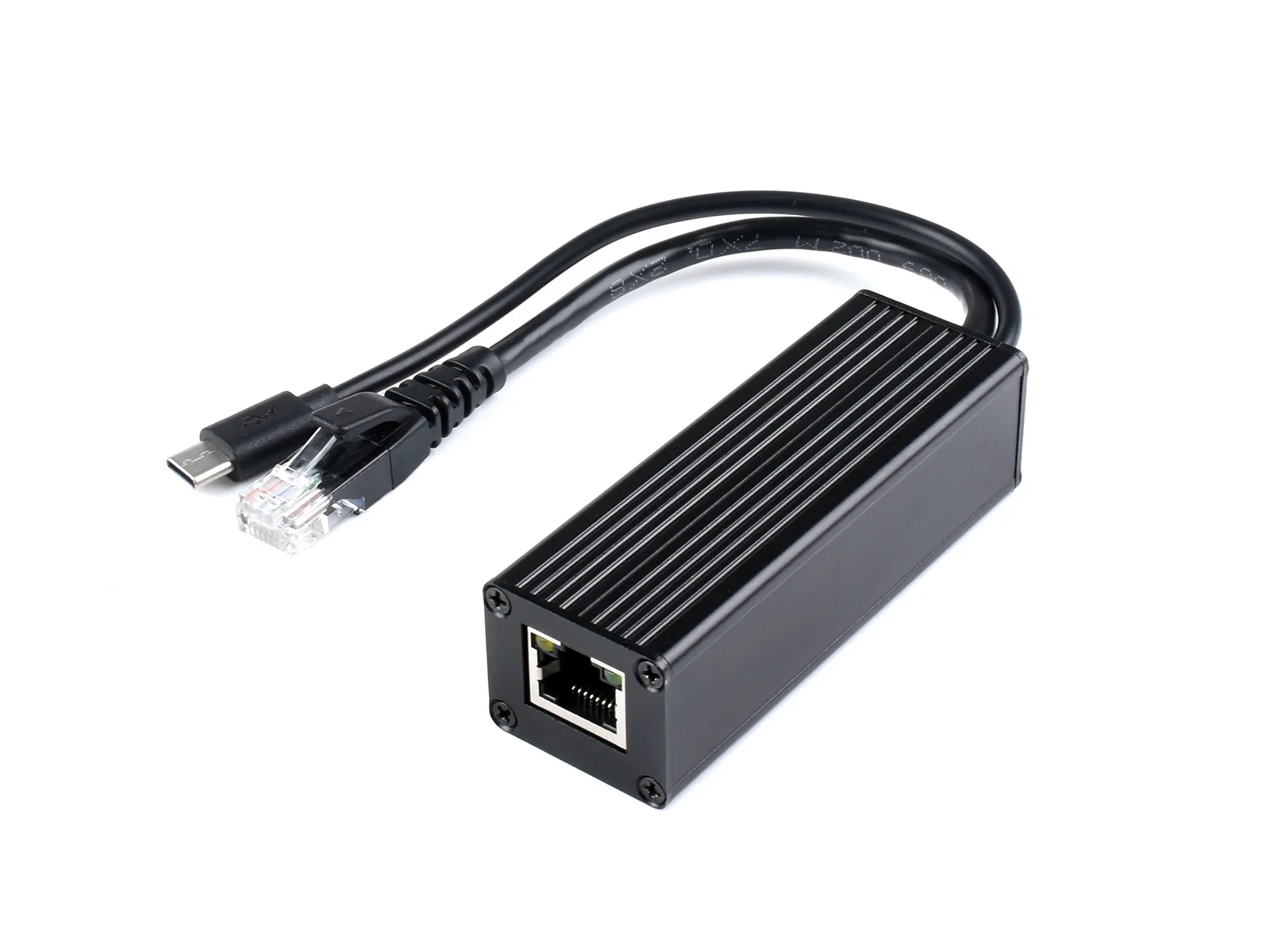 

Waveshare Industrial Gigabit PoE Splitter Metal Case protection 5V 2.5A Type-C Out, IEEE 802.3af/at-compliant Gigabit Ethernet