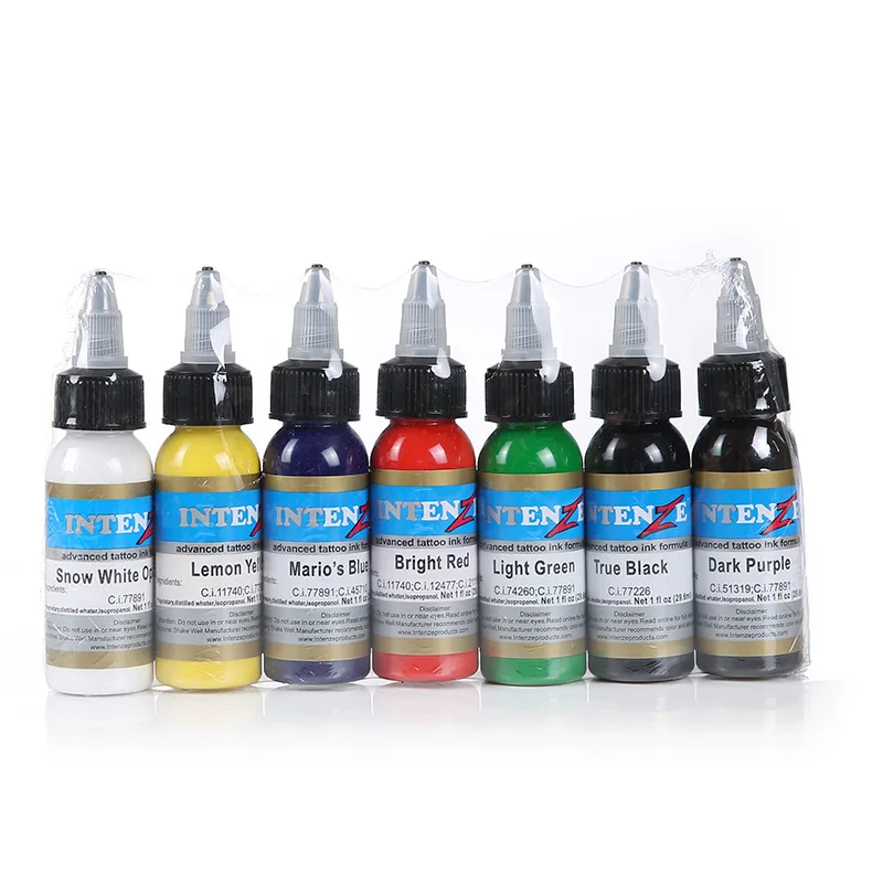 7 PCS Tattoo Ink Pigment Set Kits Body Arts 30ml  Professinal Beauty Permanent Makesup Paints Accesories