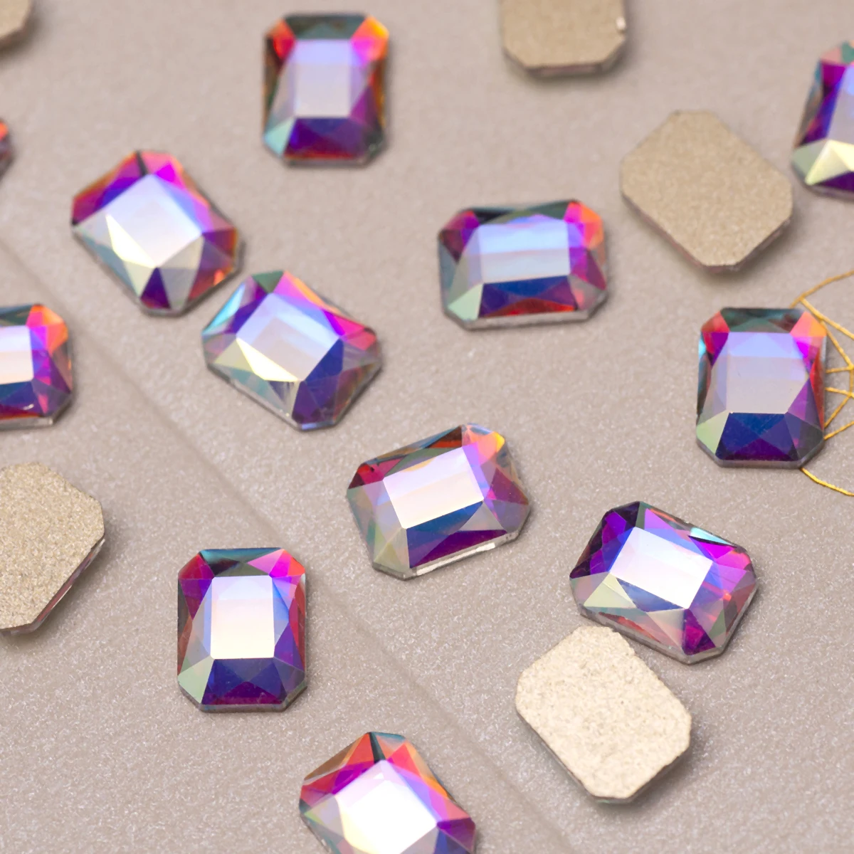 100 Stück 2455 6x8mm Kristall AB Bunte Oktagon-Nagelsteine Nicht-Hotfix für Nagelkunst, Taschen, Kleidung, DIY-Design, Dekoration – Detail 7