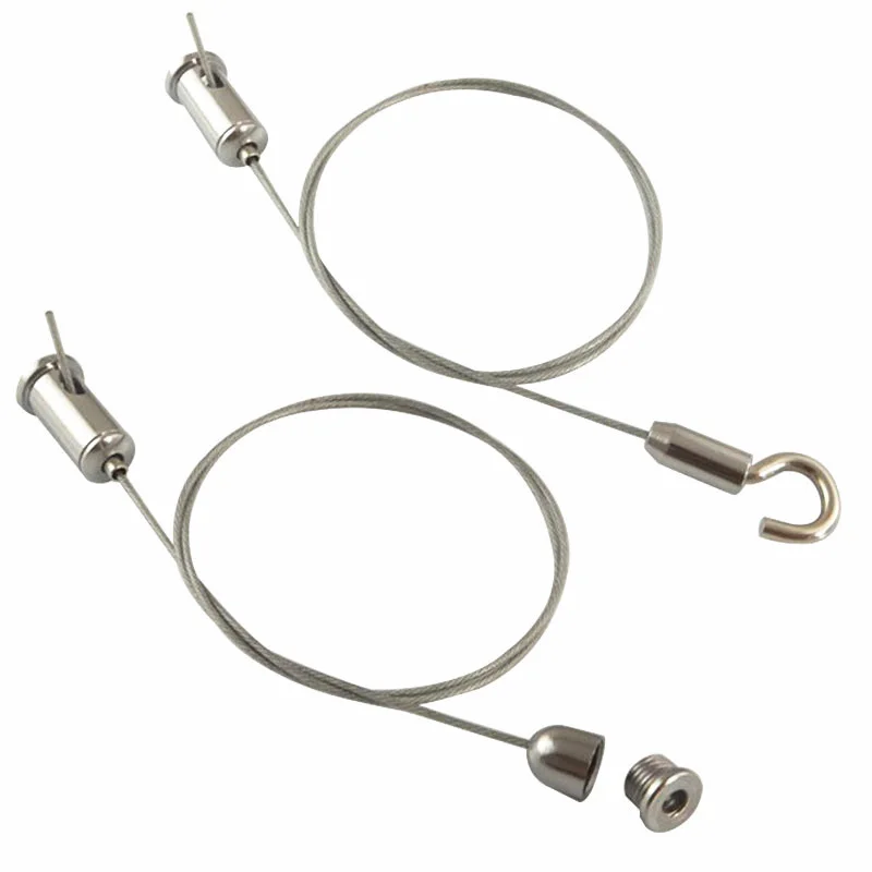 12PCS 1M Steel Cable With Retractable Height For Lifting Various Panel Lights LED Lights Lifter Hooks