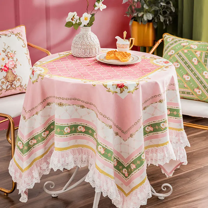 

French Luxury Tablecloth Vintage Velvet Home Table Cloth Classic Print Dining-table Decor Table Cover Cloth Waterproof Dustproof