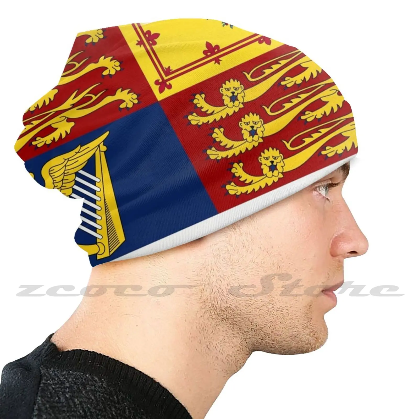 Royal Standard Of The United Kingdom Knit Hat Elastic Soft Personalized Pattern Present Cap Britain Flag Royalty Royal Standard