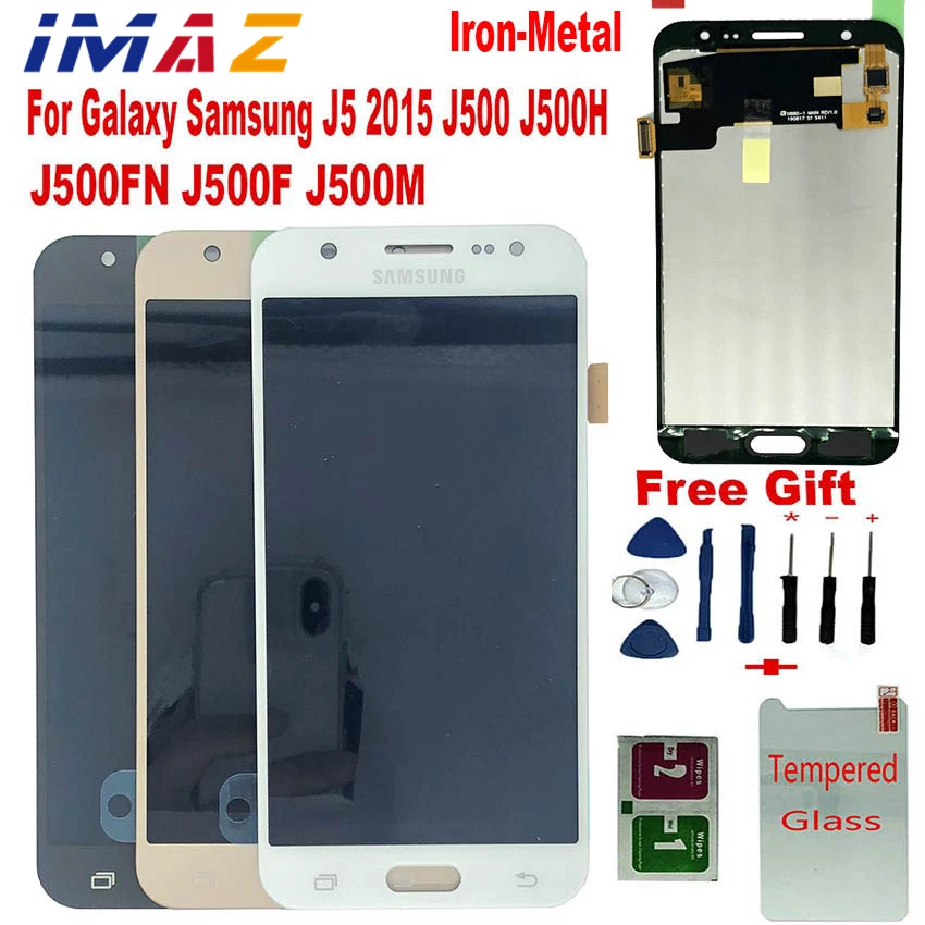 IMAZ Iron Metal LCD For Samsung Galaxy J5 2015 J500 J500H J500FN J500F LCD Display Touch Screen Digitizer Assembly For J5 LCD