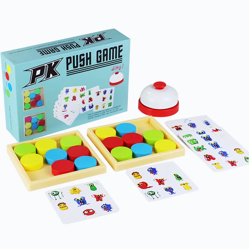 Wooden Jigsaw Puzzle Push Game Early Childhood Education Parent-child Interaction Double Game Card 4-6 Board Game Toys