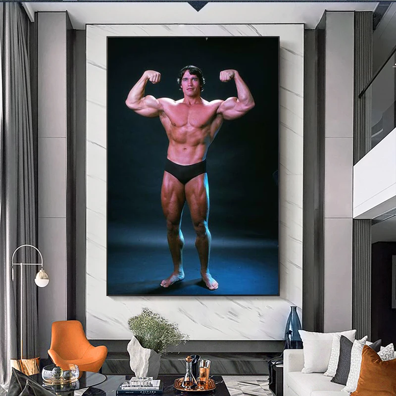 Arnold Schwarzenegger-Bodybuilding Motivational Quote Canvas Poster Gym Room Fitness Sports Picture