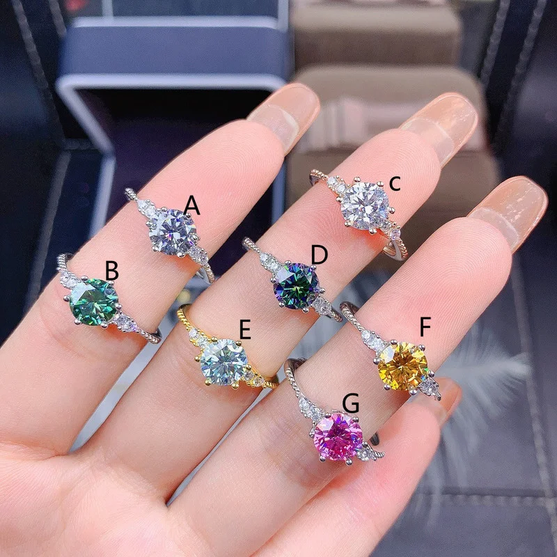 

Green Moissanite Beautiful Thread Ring, 925 Sterling Silver Diamond Ring. Fashion Jewelry,