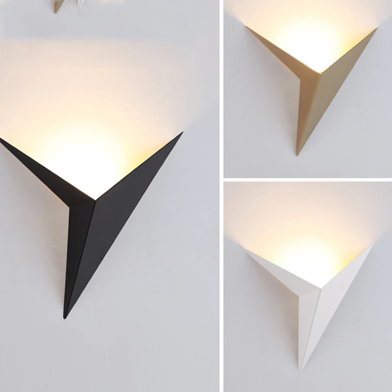 

Modern Triangle Shape LED Wall Lamps Nordic Style Indoor Wall Lamps Living Room Mirror Lights Simple Sconce Lighting Fixtures