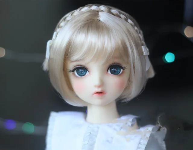 

BJD doll wig suitable for 1-3 1-4 1-6 size super soft milk silk baby silk bjd baby wig sister head bob braid short hair doll acc