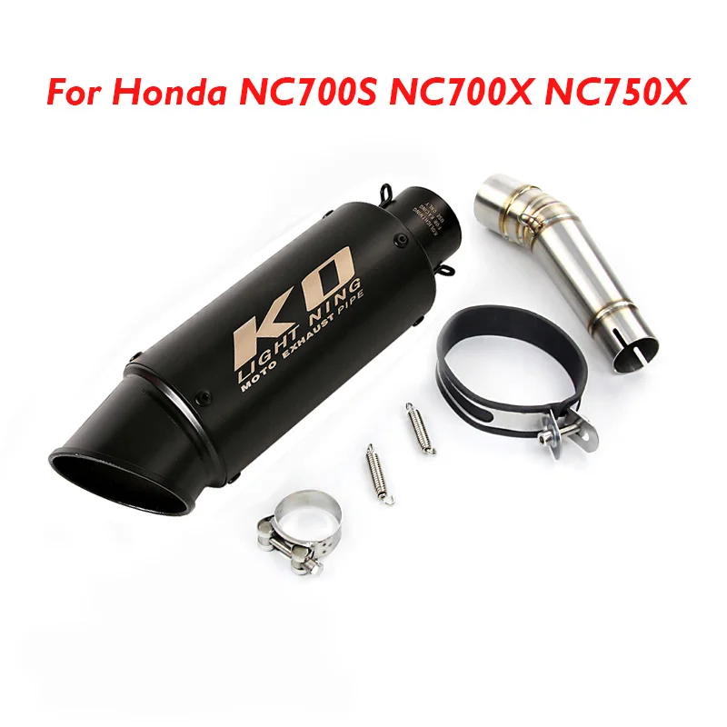 

Motorcycle Exhaust Pipe Muffler Escape Tip Silencer Slip on 51mm Link Pipe Middle Mid Tube for Honda NC700 NC700S NC700X NC750X